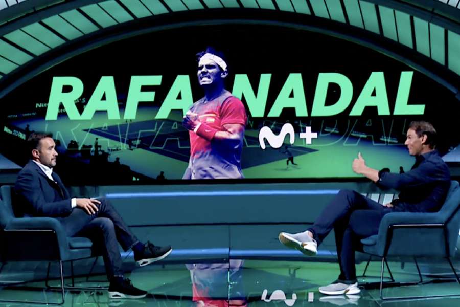 Rafael Nadal při rozhovoru pro Movistar Plus.