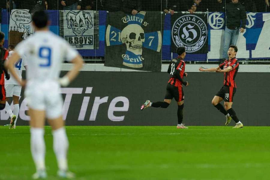 Midtjylland's Cho Gue-sung celebrates after scoring Midtjylland's Cho Gue-sung celebrates after scoring