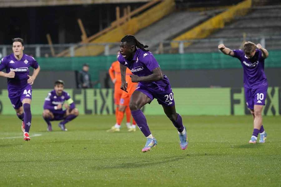 Moise Kean a jeho radosť po presnom zásahu do siete Celje.