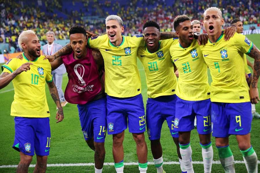 Vinicius Jr with his teammates during their victory over South Korea