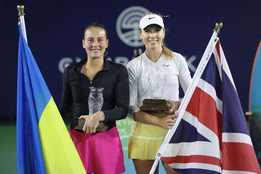 Finalistky turnaje WTA 500 v San Diegu Marta Kosťuková a Katie Boulterová