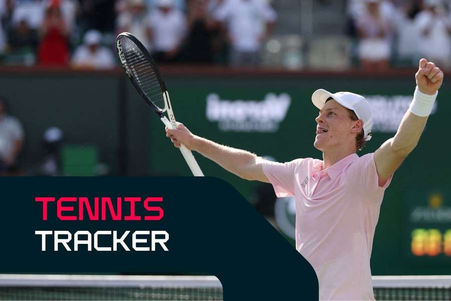 Jannik Sinner in action during the Indian Wells final