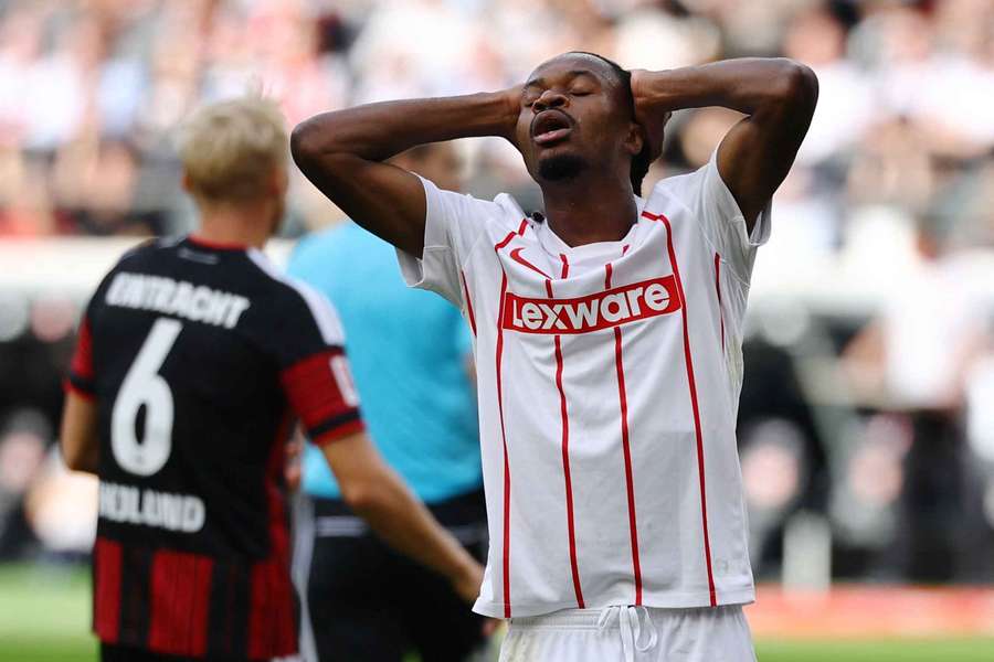 Freiburg's Jordy Makengo (right) reacts Freiburg's Jordy Makengo (right) reacts