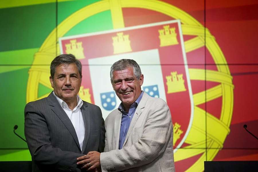 Fernando Gomes, presidente da FPF, com Fernando Santos, antigo selecionador nacional