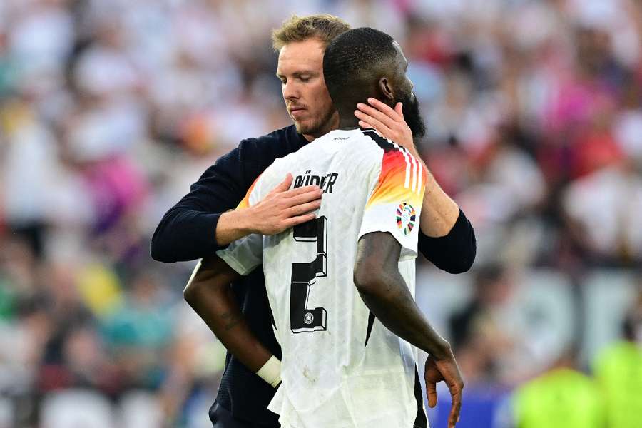 Nagelsmann embraces heartbroken Rudiger 