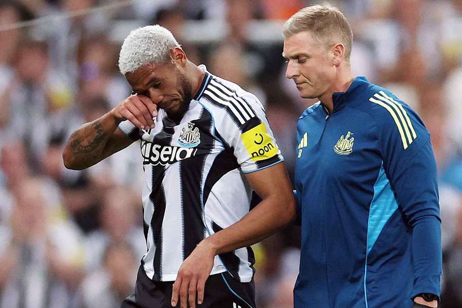 Joelinton picked up an injury against Liverpool