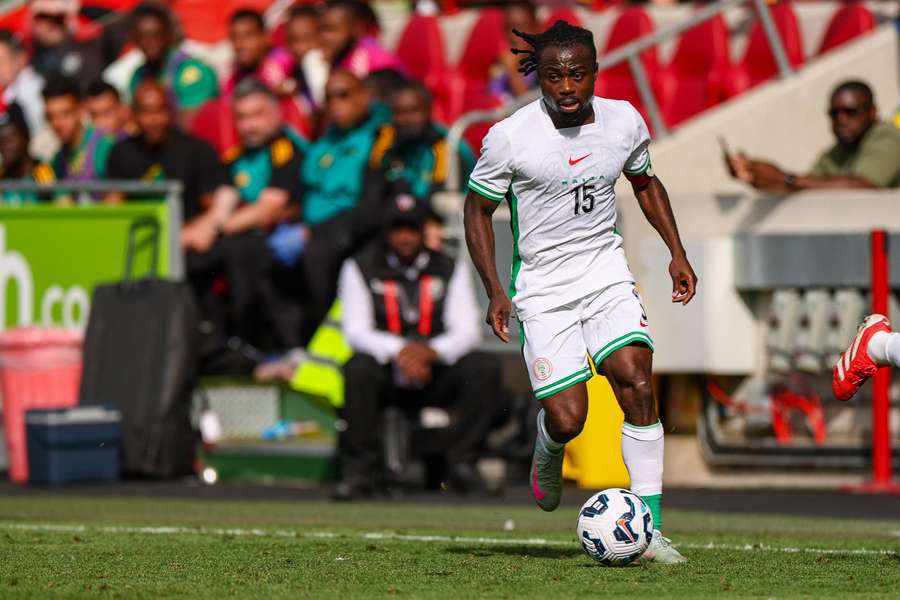 Moses Simon in action for Nigeria