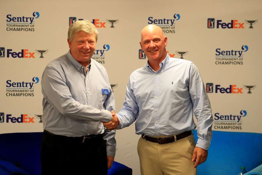 Andy Pazder (R) at a Sentry sponsorship event in 2019