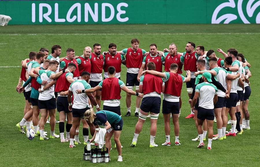 Ireland players during a training session in Paris