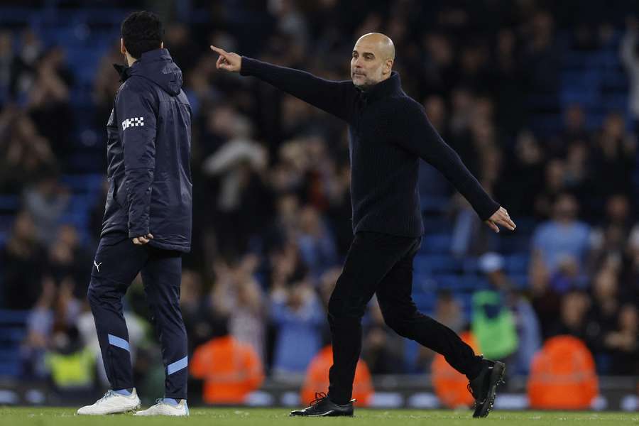 Manchester City manager Pep Guardiola after the match