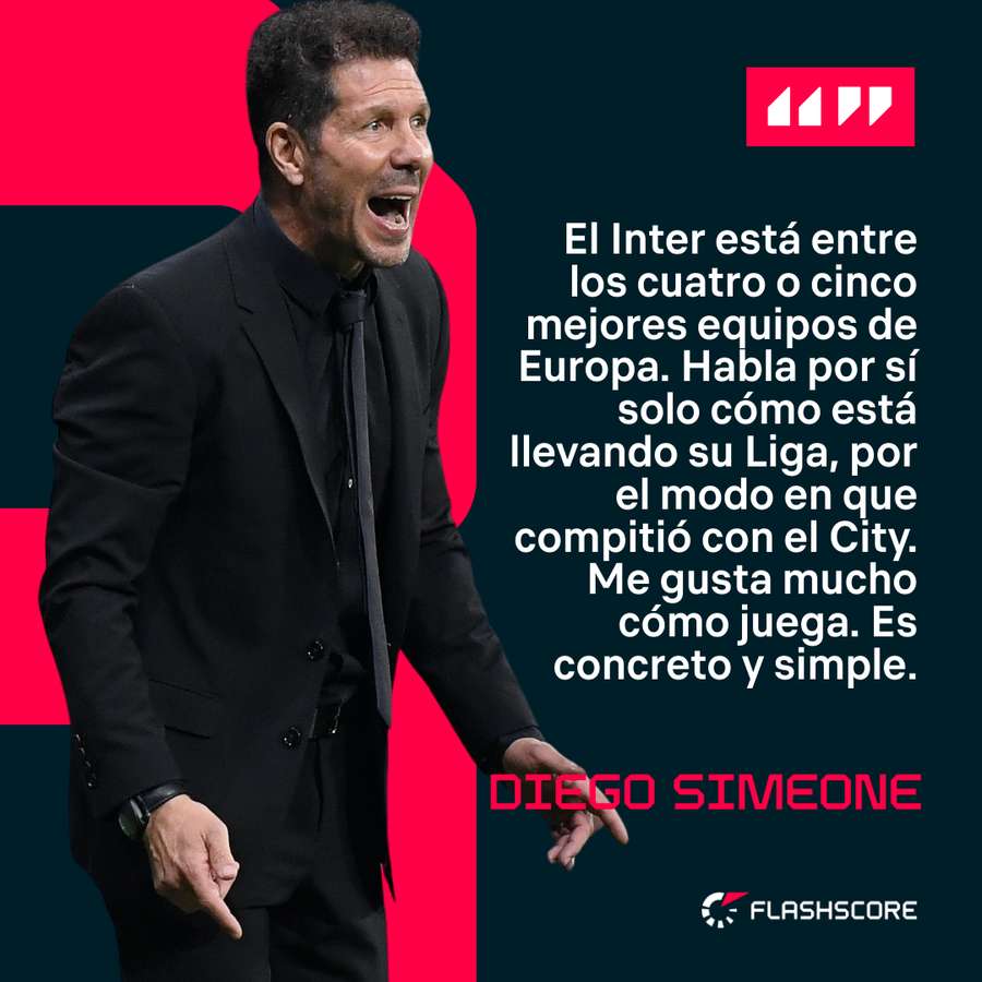 Diego Simeone, en la previa del Inter-Atlético