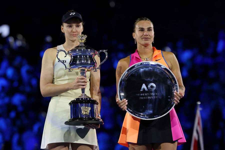 Finalistky ženské dvouhry na letošním Australian Open Rybakinová a Sabalenková.