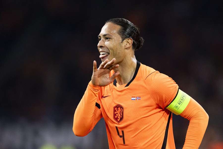 Van Dijk celebrates his goal