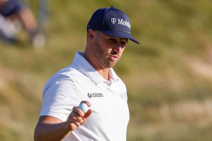Wyndham Clark jubelt nach Birdie während der dritten Runde der US Open 2026. Wyndham Clark jubelt nach Birdie während der dritten Runde der US Open 2026.