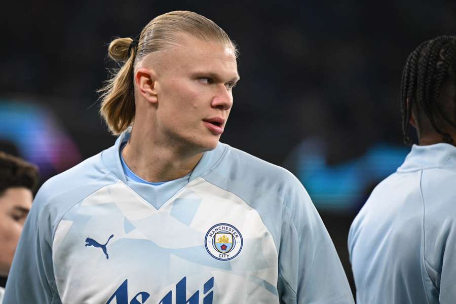 Erling Haaland warms up ahead of the UEFA Champions League round of 16, second-leg, football match between Manchester City and FC Copenhagen 