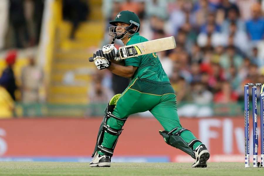 Khalid Latif in action for Pakistan in 2016