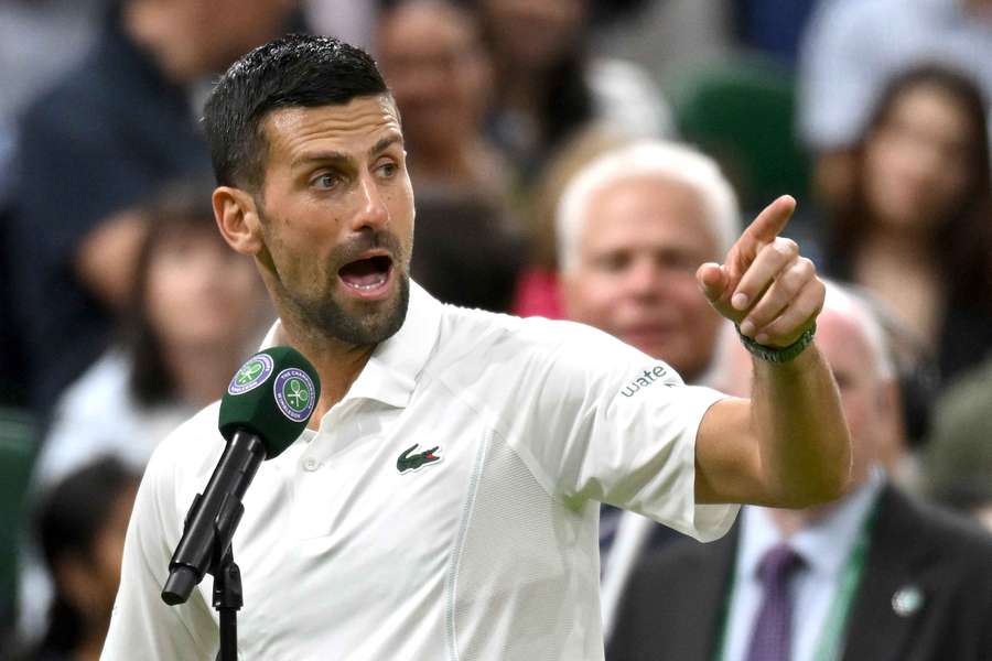 Djokovic addressed the Wimbledon crowd after his victory on Monday