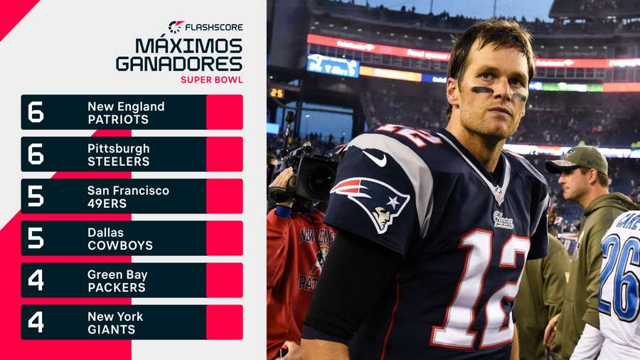 Todos los Super Bowls de los Patriots llegaron de la mano de Tom Brady
