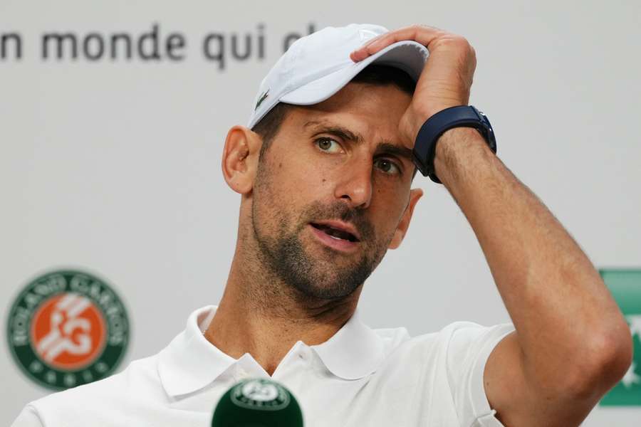 Djokovic speaks to the French Open media