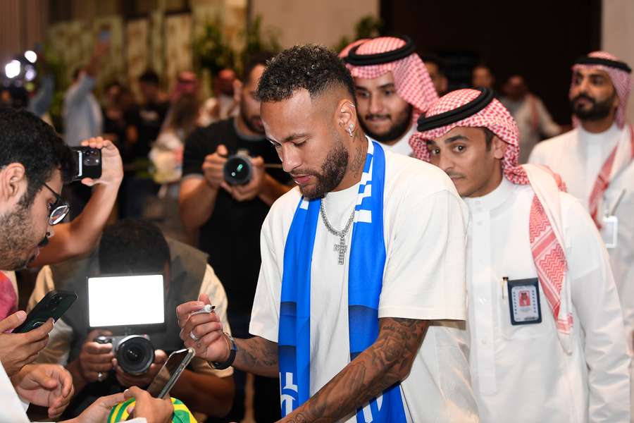 Neymar em sua apresentação no Al-Hilal