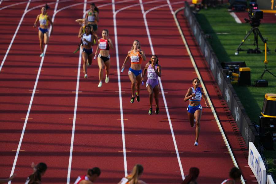 Allyson Felix in action