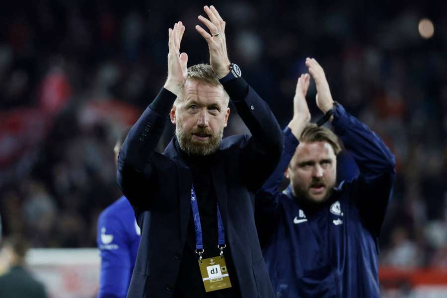 Graham Potter salutes Chelsea's fans after a win in midweek