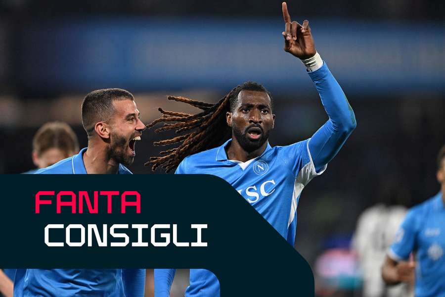 Frank Zambo Anguissa esulta per il gol segnato alla Juventus
