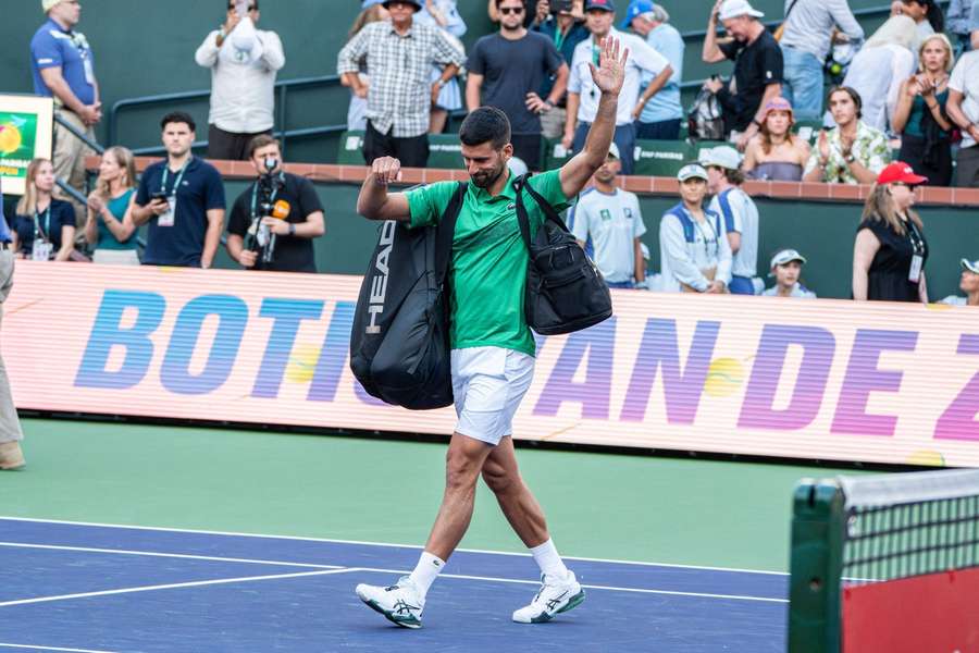 Novak Djokovič se loučí s fanoušky v Indian Wells.