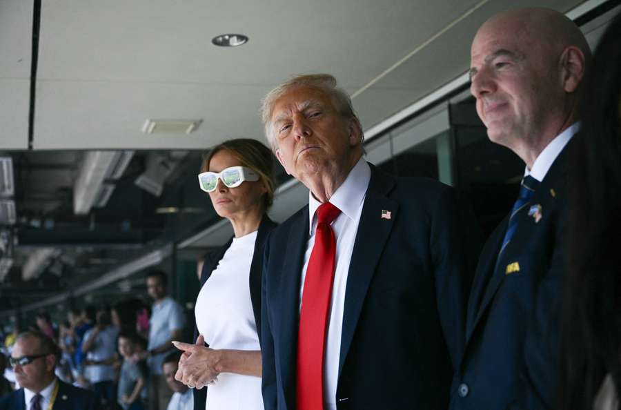 Donald Trump insieme a Gianni Infantino alla finale del Mondiale per Club