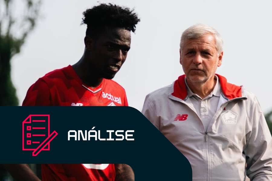 Félix Correia com Bruno Genesio durante o jogo com o Veneza