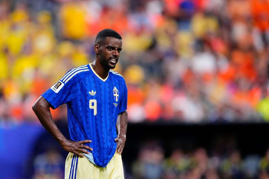Alexander Isak during Sweden's 5-1 loss Alexander Isak during Sweden's 5-1 loss