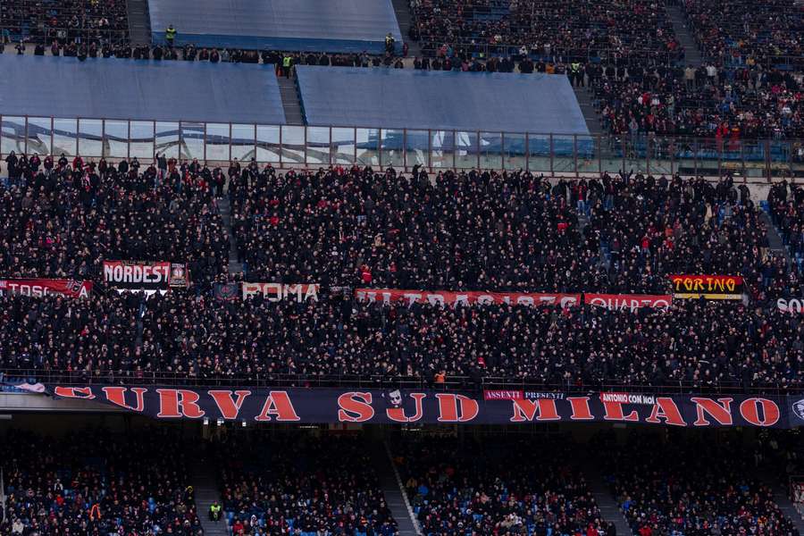 La Curva Sud di San Siro durante Milan-Empoli