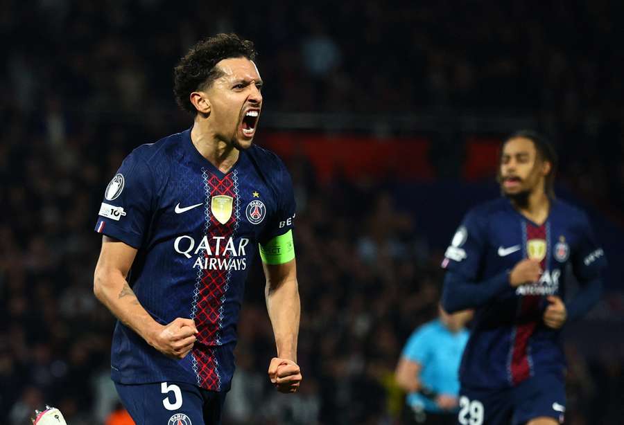 Marquinhos celebrates his goal