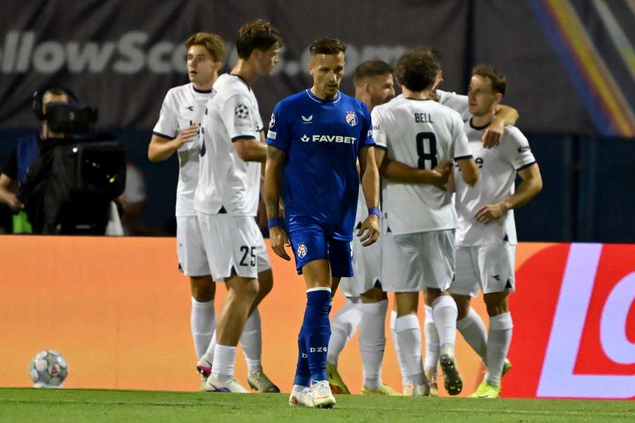 Viking celebrate scoring against Zagreb