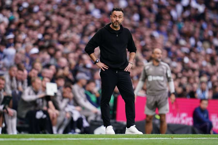 Tottenham manager Roberto De Zerbi during the game against Newcastle Tottenham manager Roberto De Zerbi during the game against Newcastle