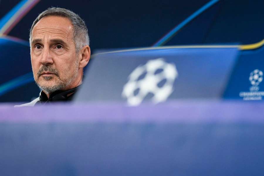 El entrenador del Mónaco, Adi Hütter, en rueda de prensa
