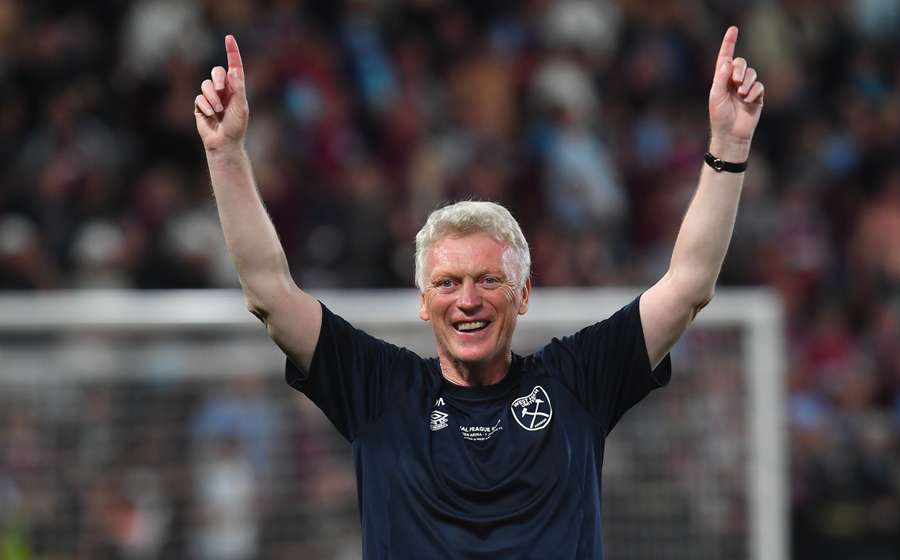 West Ham manager David Moyes celebrates