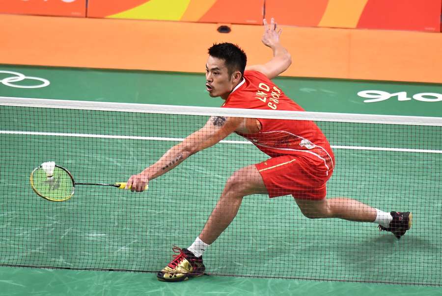 Chinese legend Lin Dan in the 2016 Olympic final against Viktor Axelsen