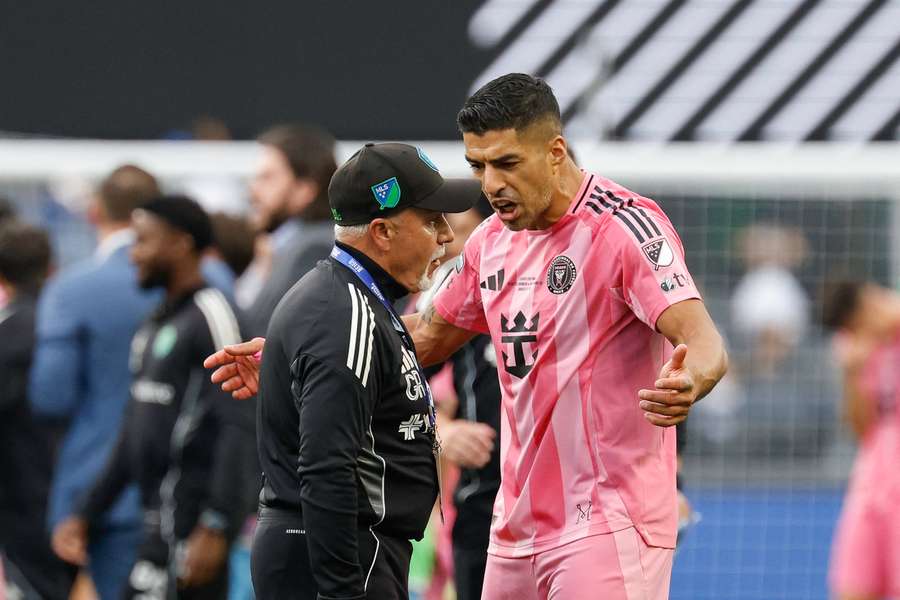 Head of security Gene Ramirez of the Seattle Sounders and Luis Suarez clashed at the end of the final