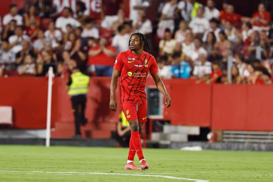 Jerry Afriyie during a pre-season friendly against Sevilla in early August