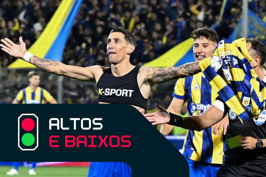 Angel Di María celebra no dérbi rosarino