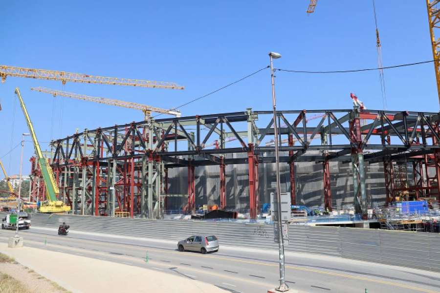 Camp Nou durante las obras