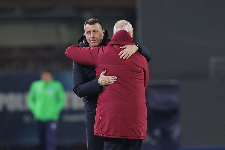 Roberto D'Aversa e Claudio Ranieri si salutano prima di Empoli-Roma