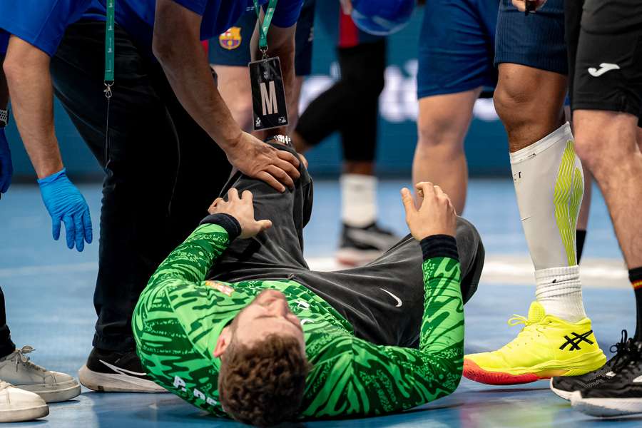 Gonzalo Pérez de Vargas, tras lesionarse en el Palau