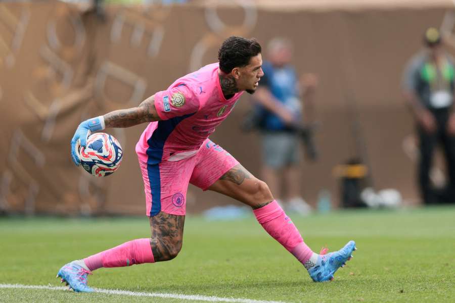 Manchester City keeper Ederson in training
