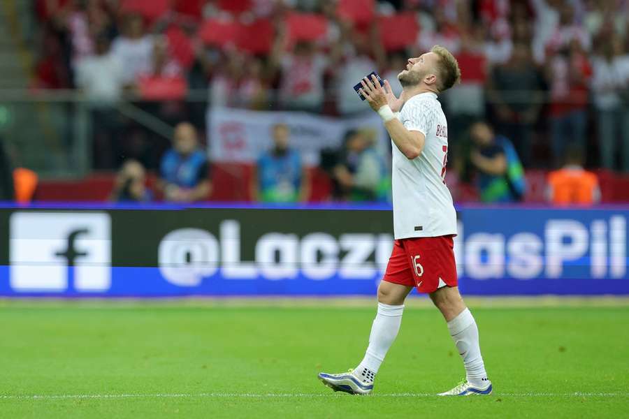 Jakub Blaszczykowski durante o seu último jogo com as cores da seleção polaca