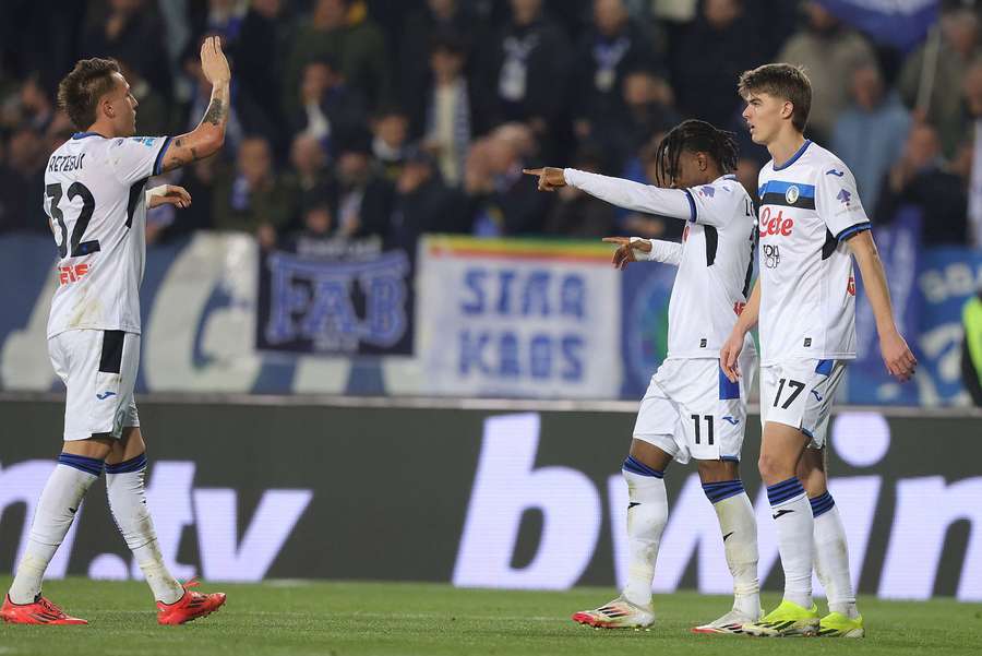 Lookman celebrates goal