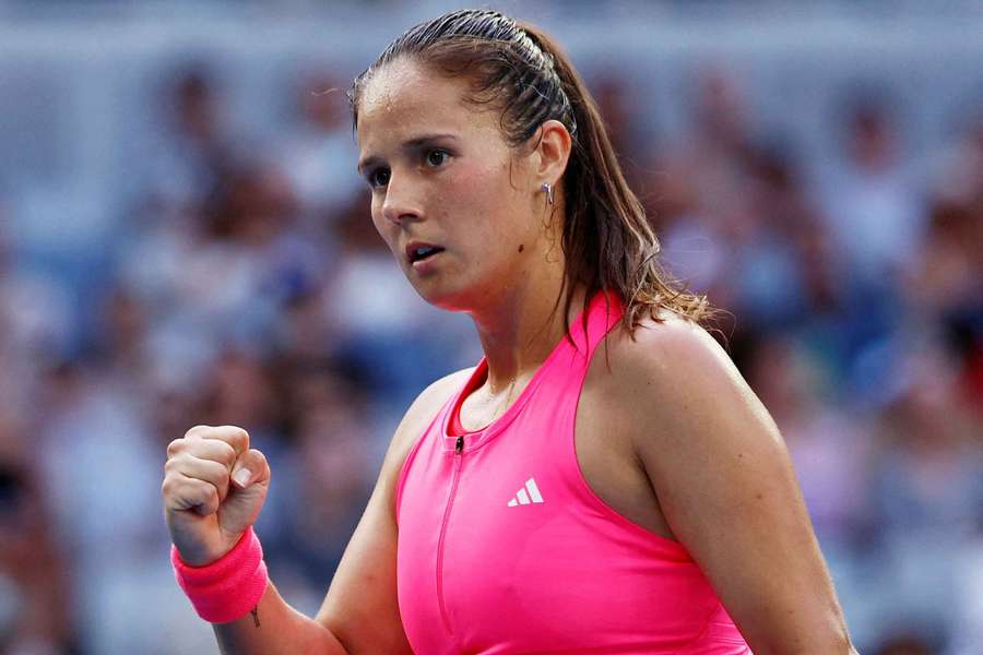 Daria Kasatkina reacts during her Australian Open fourth-round match against Emma Navarro