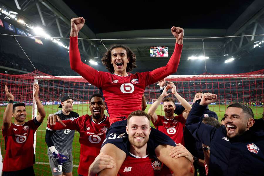 Lille players celebrate