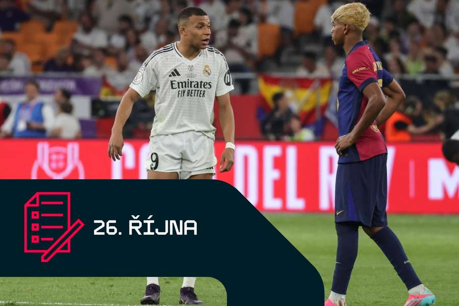 Kylian Mbappé a Lamine Yamal, dvě největší hvězdy odvěkých rivalů. Kylian Mbappé a Lamine Yamal, dvě největší hvězdy odvěkých rivalů.